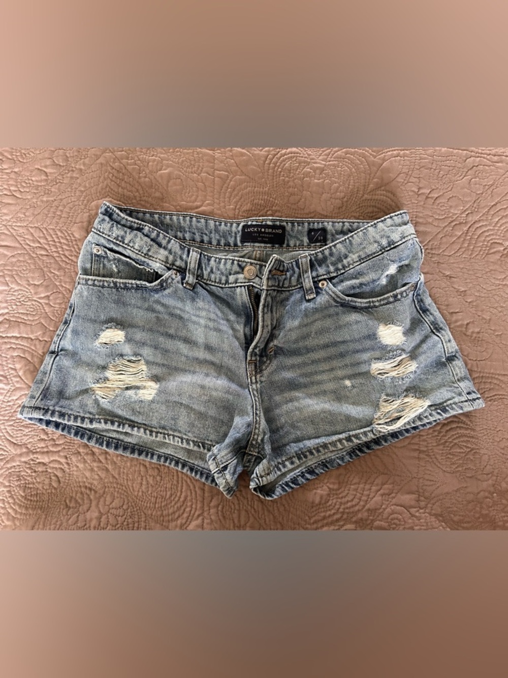 Lucky Brand Light Blue Distressed Denim Shorts